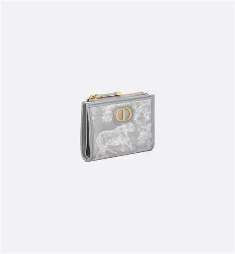 30 Montaigne Dahlia Wallet Gray Toile de Jouy Reverse 